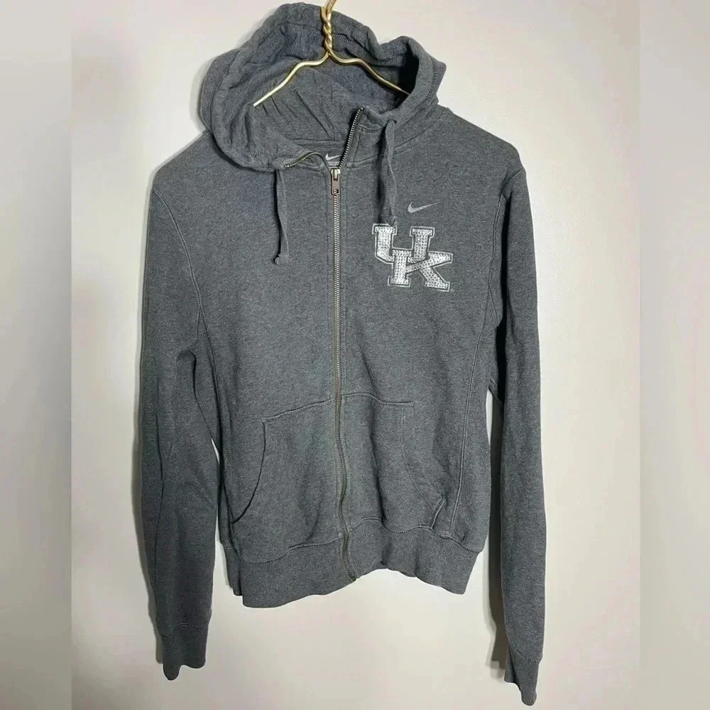 Nike‎ Kentucky Wildcats Rhinestone ZipUp Hoodie Gray Med Womens NCAA Sweatshirt